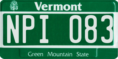 VT license plate NPI083