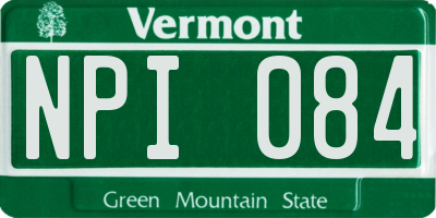 VT license plate NPI084