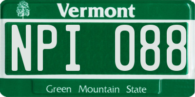 VT license plate NPI088
