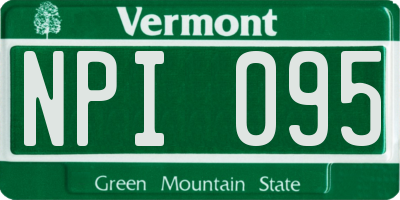 VT license plate NPI095