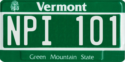 VT license plate NPI101