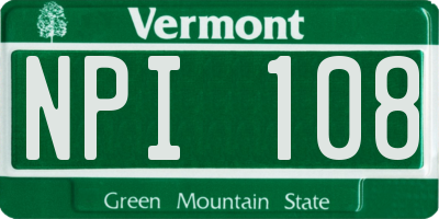 VT license plate NPI108