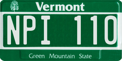 VT license plate NPI110