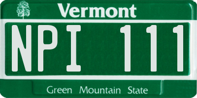 VT license plate NPI111