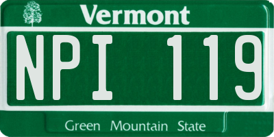 VT license plate NPI119