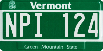 VT license plate NPI124