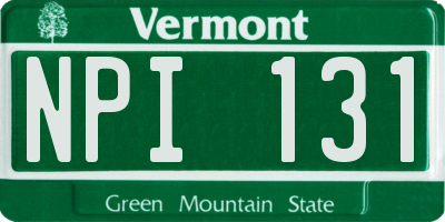 VT license plate NPI131
