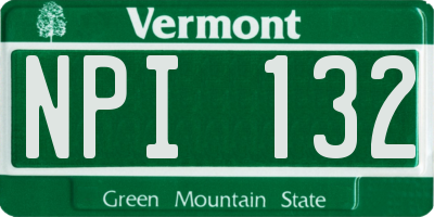 VT license plate NPI132