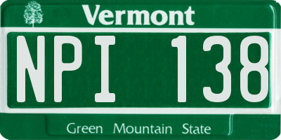 VT license plate NPI138