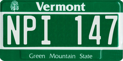 VT license plate NPI147