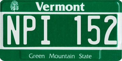 VT license plate NPI152