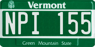 VT license plate NPI155