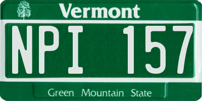 VT license plate NPI157