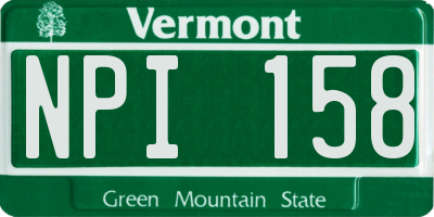 VT license plate NPI158