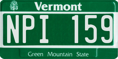 VT license plate NPI159