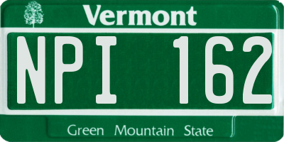 VT license plate NPI162