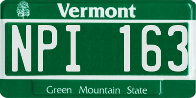 VT license plate NPI163