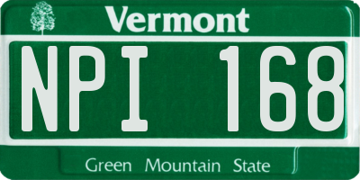 VT license plate NPI168
