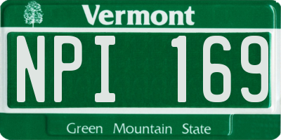 VT license plate NPI169