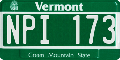 VT license plate NPI173