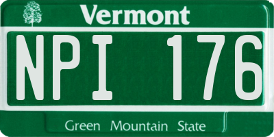 VT license plate NPI176