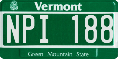 VT license plate NPI188