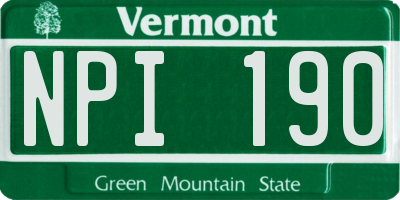 VT license plate NPI190