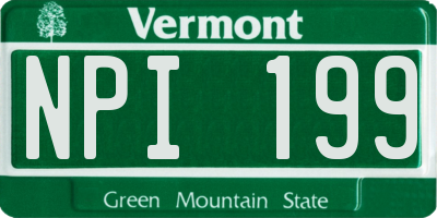 VT license plate NPI199