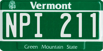 VT license plate NPI211