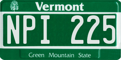 VT license plate NPI225