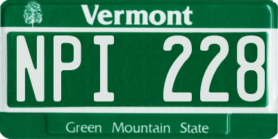 VT license plate NPI228