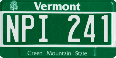 VT license plate NPI241