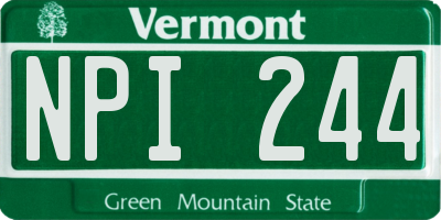 VT license plate NPI244