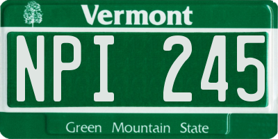VT license plate NPI245