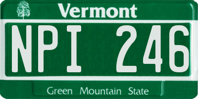 VT license plate NPI246