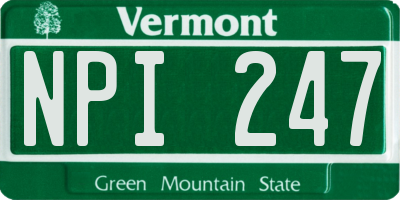 VT license plate NPI247