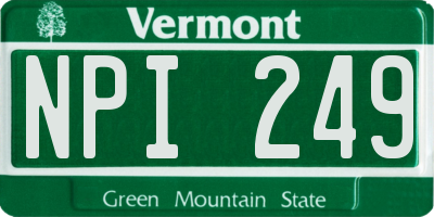 VT license plate NPI249