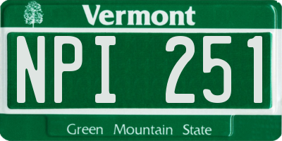 VT license plate NPI251