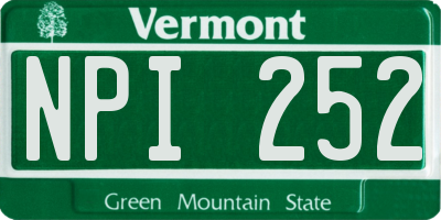 VT license plate NPI252