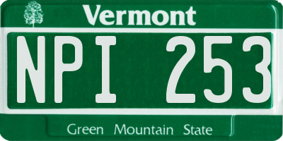VT license plate NPI253