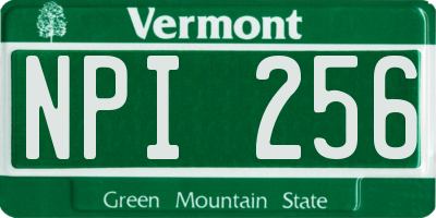 VT license plate NPI256