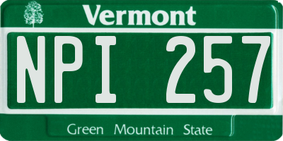 VT license plate NPI257