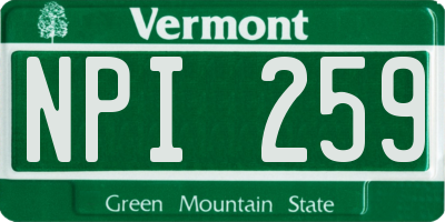 VT license plate NPI259