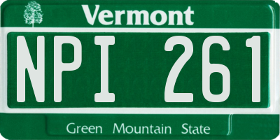 VT license plate NPI261