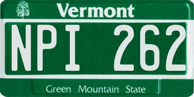 VT license plate NPI262