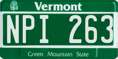 VT license plate NPI263