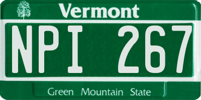 VT license plate NPI267