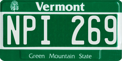 VT license plate NPI269