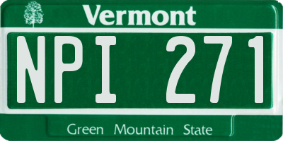 VT license plate NPI271