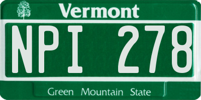 VT license plate NPI278